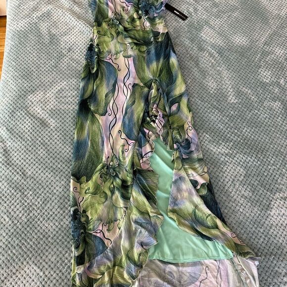 NWT Fashion Nova Teal and Green Dress - Picture 3 of 5